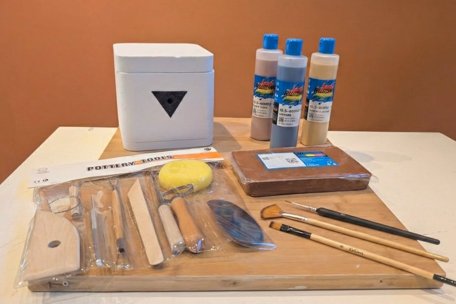 Fornetto magico, argilla, colori, pennelli e kit