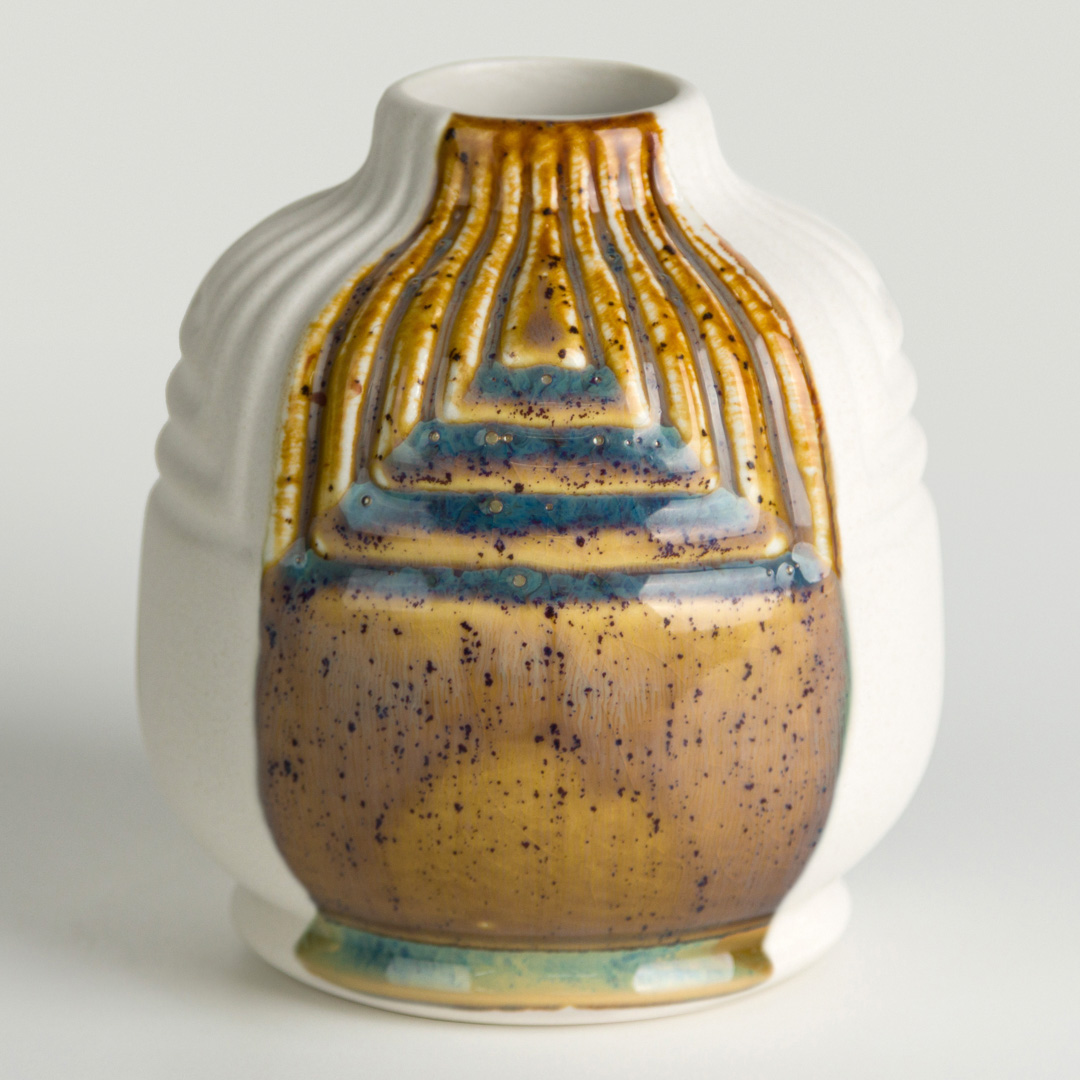 Amber Ash 3 Vaso con pennellate marroni cangianti