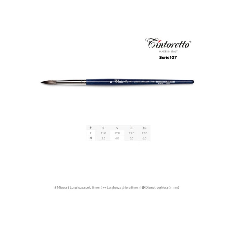 Pennello tondo sintetico Vajo Kazan Linea 107 1 Pennello tondo sintetico Vajo Kazan Linea 107