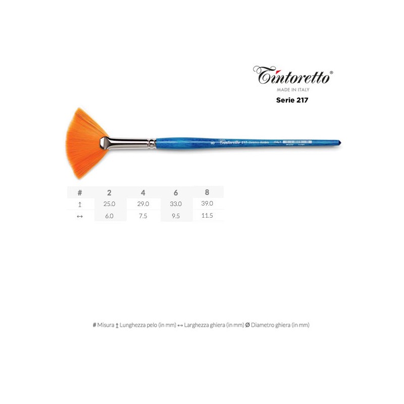 Pennello a ventaglio sintetico Ambra Linea 217 1 Tintoretto serie n217