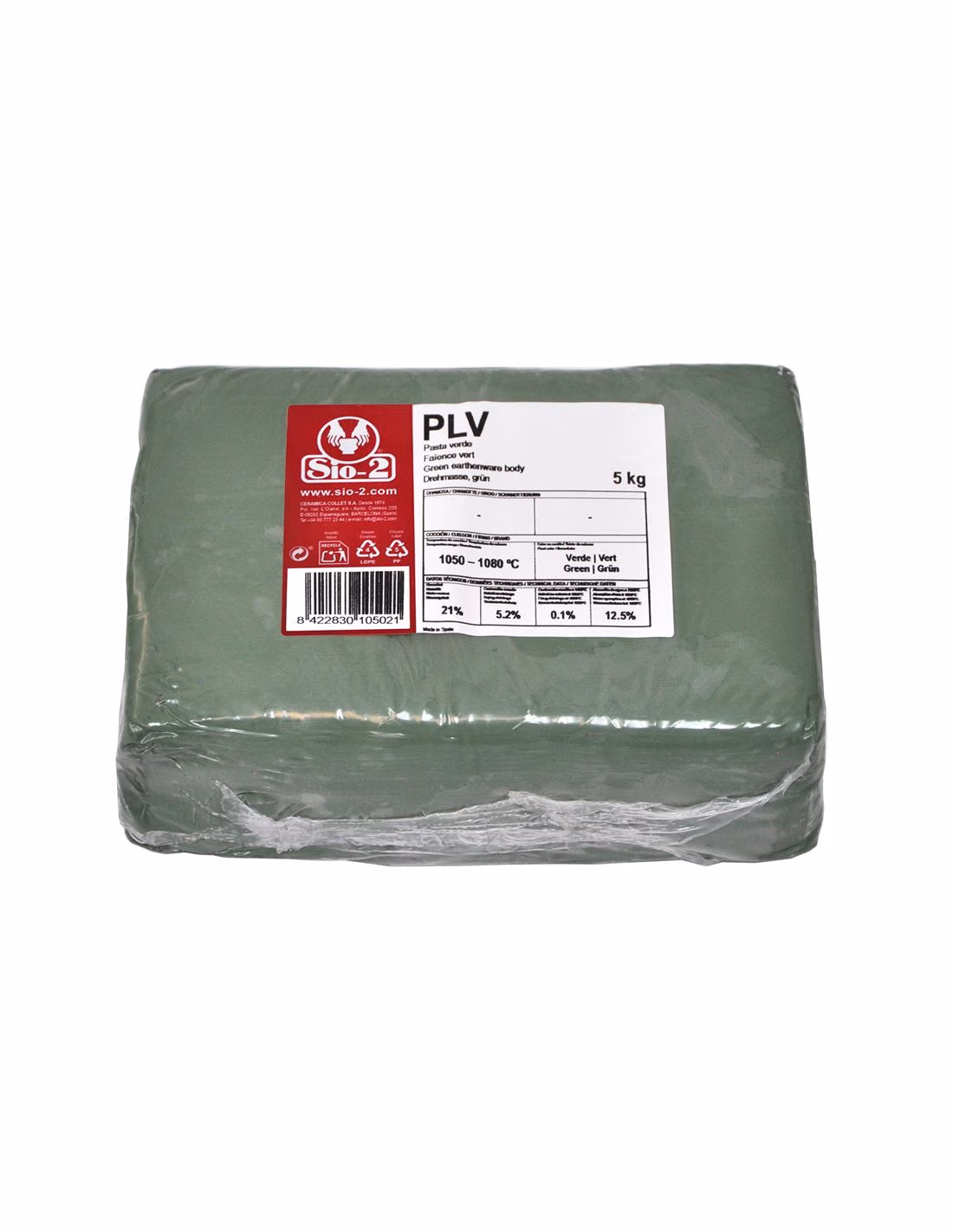 Panetto di argilla verde da 5 chili