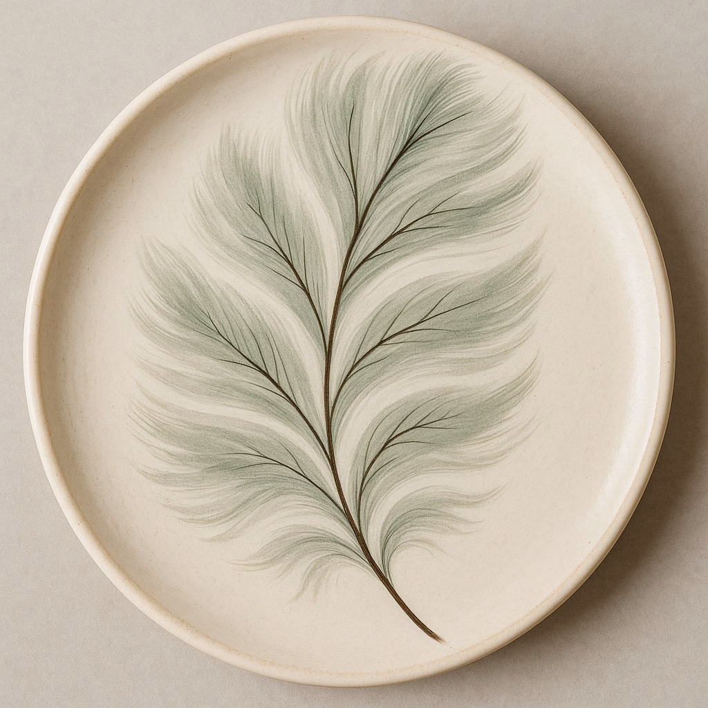 Decorazione ceramica effetto piuma botanica: come usare il pennello a ventaglio e il pennello tondo con serbatoio 7 Immagine Decorazione ceramica effetto piuma botanica: come usare il pennello a ventaglio e il pennello tondo con serbatoio