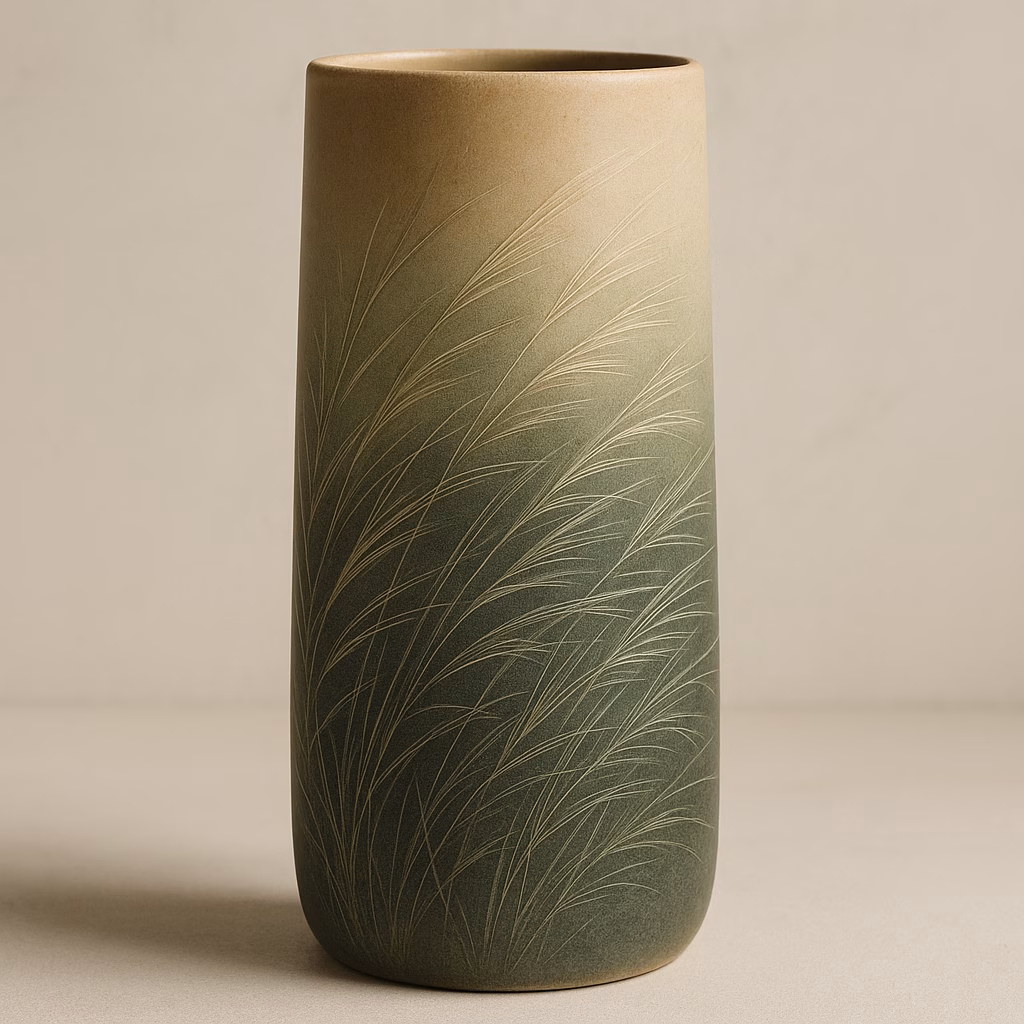 Vaso ceramico decorato con effetto erbe mosse dal vento: come usare pennello a ventaglio e pennello piatto 9 Immagine Vaso ceramico decorato con effetto erbe mosse dal vento: come usare pennello a ventaglio e pennello piatto