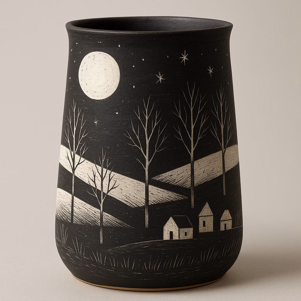Vaso in ceramica effetto notte e luna con engobbio Black e White: tutorial, idee e tecnica completa 8 Immagine Vaso in ceramica effetto notte e luna con engobbio Black e White: tutorial, idee e tecnica completa