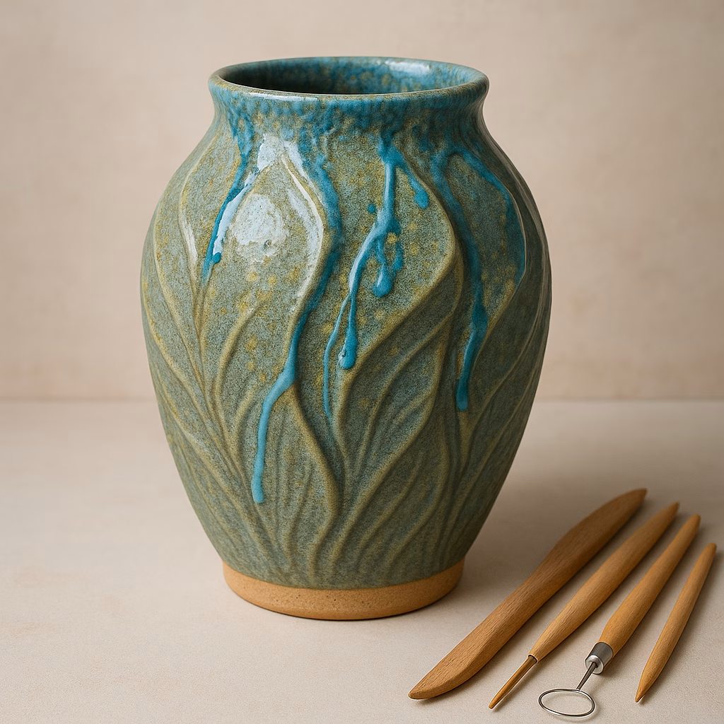Immagine Vaso in gres effetto giardino minerale: come realizzarlo con Herb Garden, Blue Guppy e set stecche e miretta